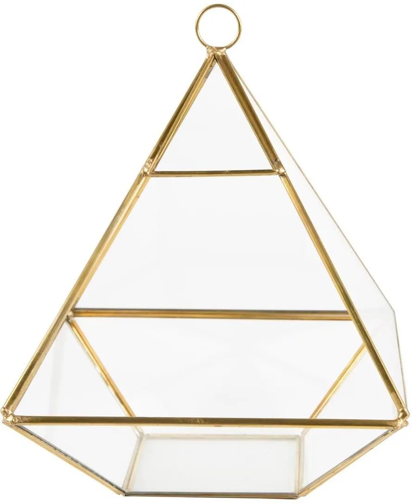 Sass & belle Sklenený box Pyramid Brass