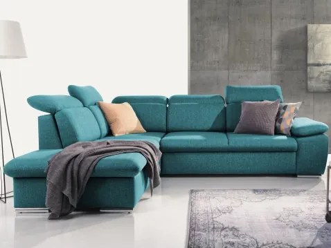 Rohová sedačka Aldon, petrolejová štruktúrovaná látka, ľavý roh%