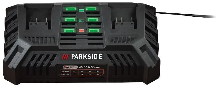 Parkside Performance® Aku krovinorez 2 v 1 + Akumulátor PAP 20 B3 20 V/4 Ah, 2 kusy + Dvojitá nabíjačka 20V 4,5 A Pdslg 20 B1 (800009117)