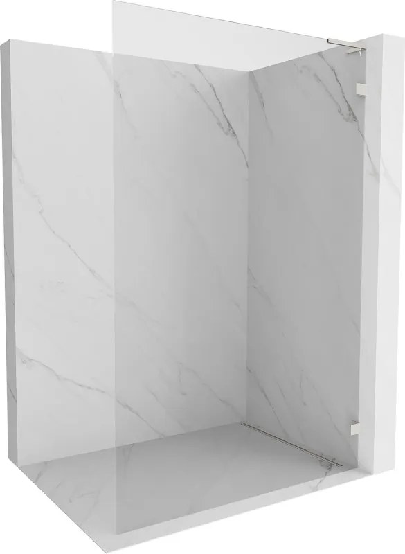 Mexen, Mexen Lunar L sprchová stena pravá 120 x 200 cm, priehľadná 8 mm, brúsený nikel - 830L-120-000-97-00-P