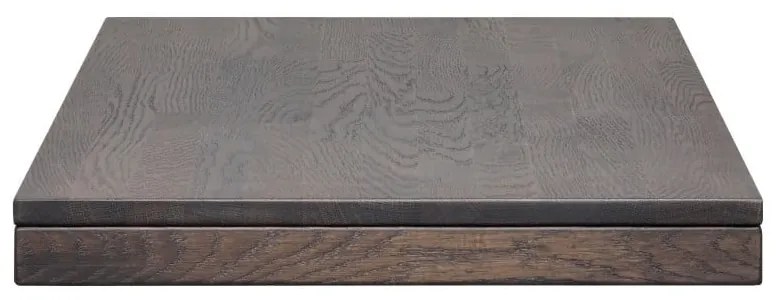 Tmavohnedá dubová prídavná doska jedálenského stola Rowico Brooklyn