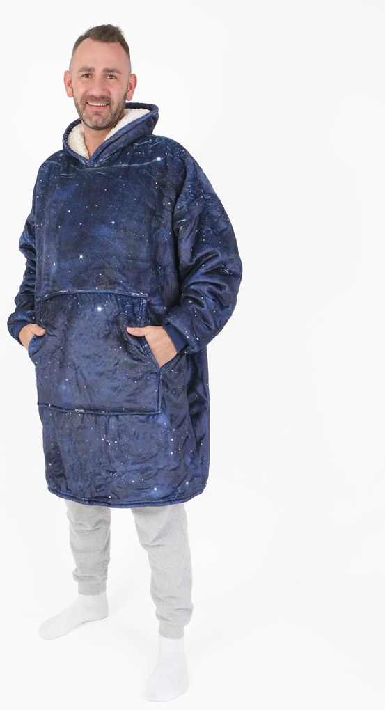 Baránková mikina mikroplyš – Hviezdna obloha veľkosť L