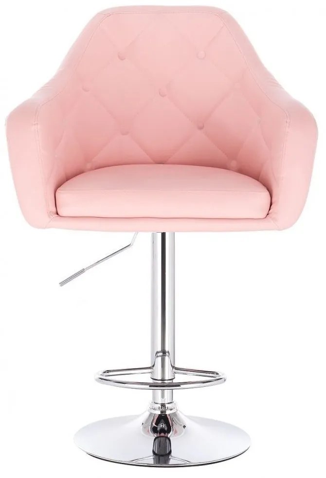 LuxuryForm DESIGN Barová stolička ANDORA na striebornom tanieri - ružová