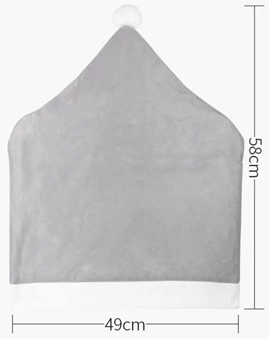 Vianočný poťah na stoličku SANTA CLAUS sivý 1 ks