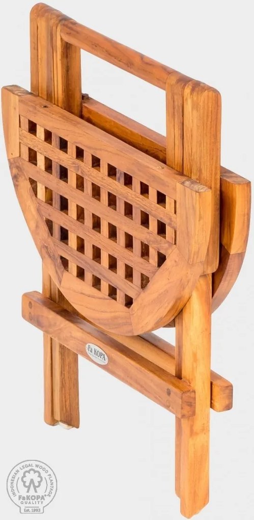 FaKOPA s. r. o. PICNIC - záhradný teakový skladací stolík Ø 50 cm, teak