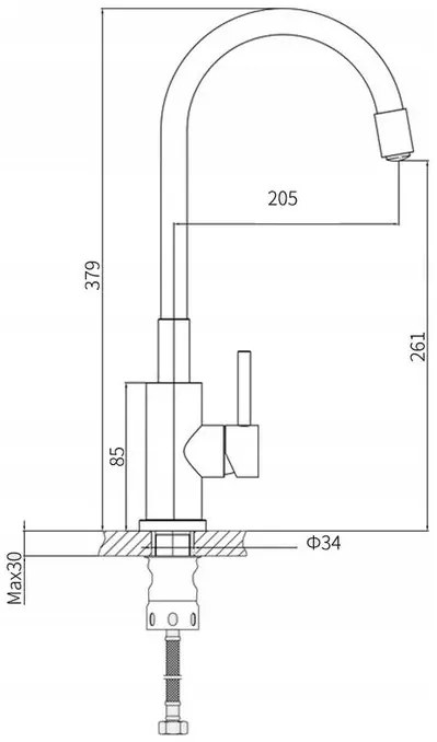 Mexen Bruno - drez granitový 79,5x49,5cm + batéria Flex, 1-komorový, čierna-zlatá, 6513791010-75-Flex