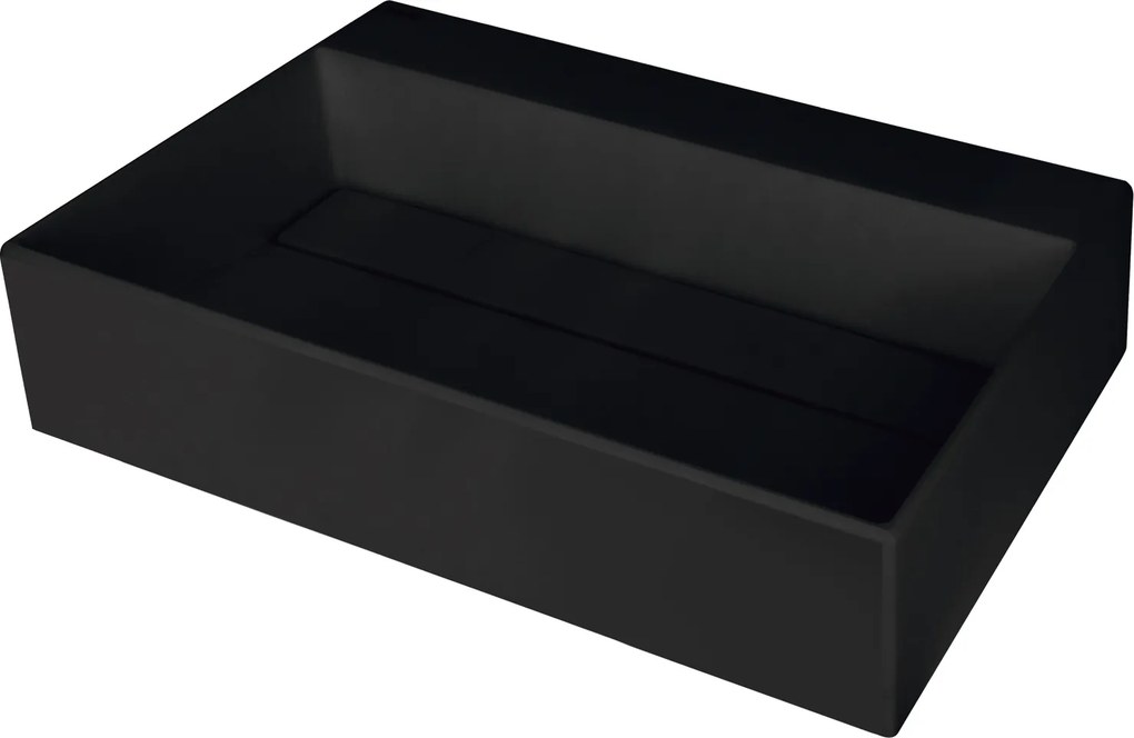 Deante Umývadlo na dosku Correo 60x40 cm - CQR NU4M, granit, čierna