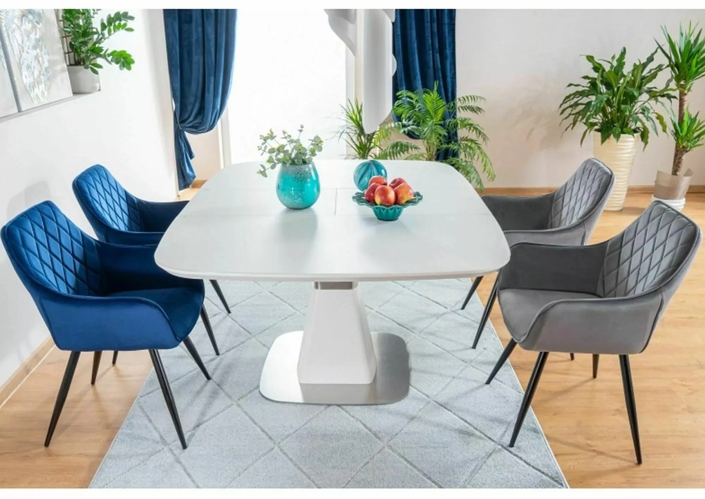 Jídelní křeslo Linea Velvet šedé