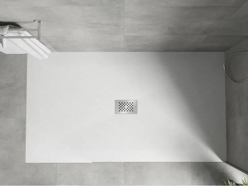 Mexen Hugo, obdĺžniková sprchová vanička SMC 160 x 100 cm, biela, oceľová krytka, 42101016-X