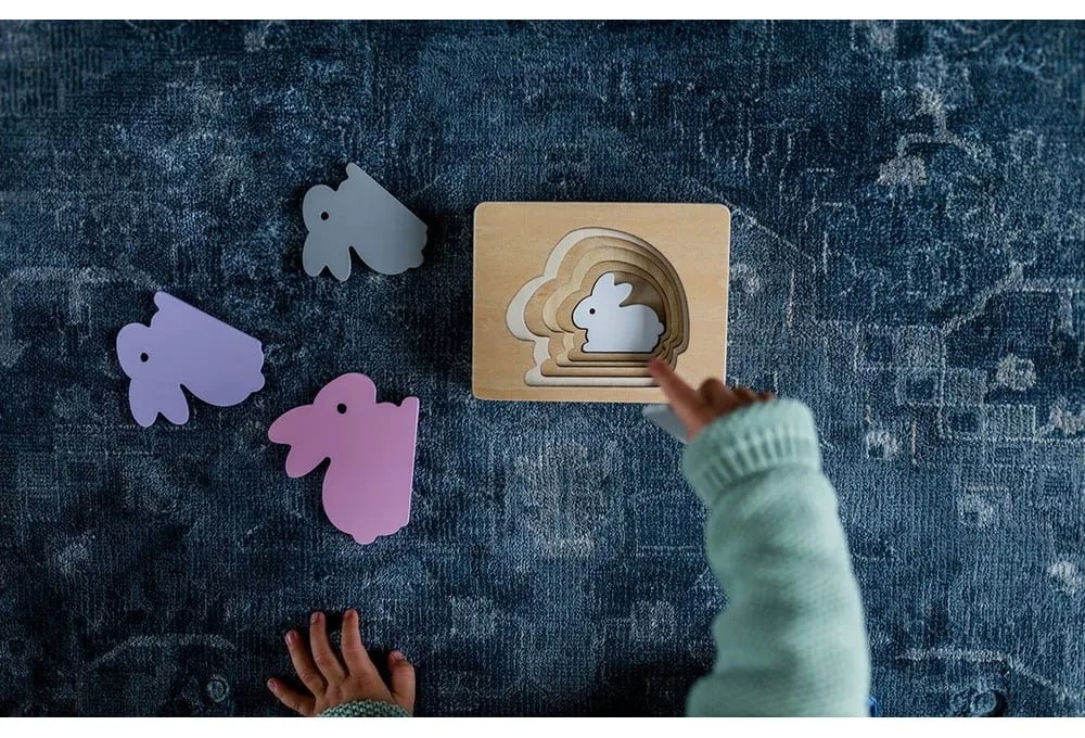 Drevené vkladacie puzzle Rabbit – Kindsgut