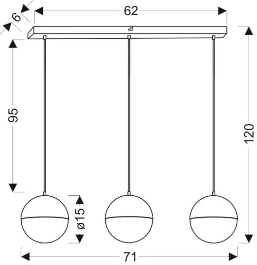 LED Luster na lanku FURNI 3xLED/5W/230V čierna