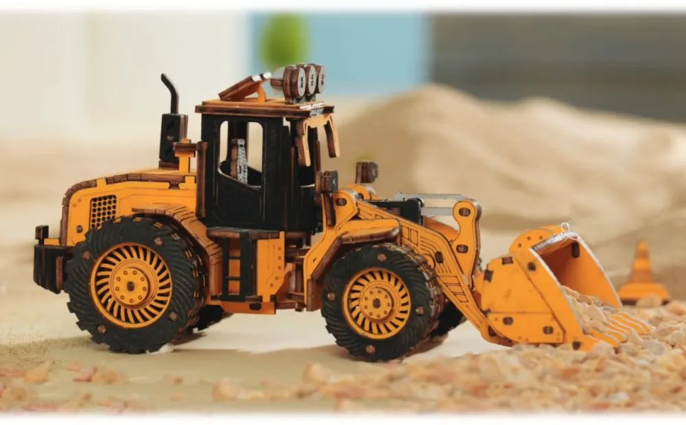 Robotime Rokr 3D dřevěné puzzle Buldozer 211 ks