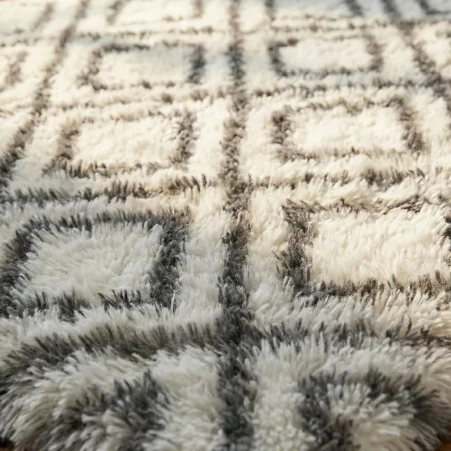 Protišmykový koberec DECOR biely / sivý