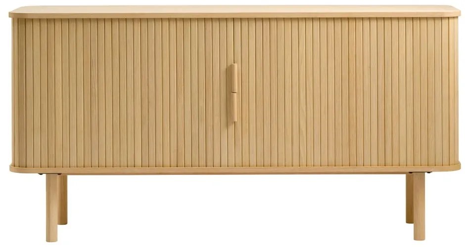Nízka komoda v dekore duba s posuvnými dverami v prírodnej farbe 76x160 cm Cavo – Unique Furniture