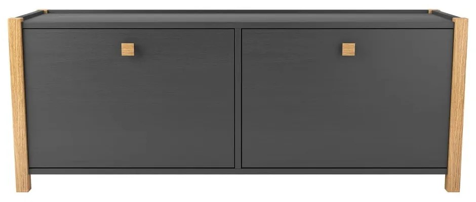 Tmavosivá lavica/skrinka na topánky Woodman Bode