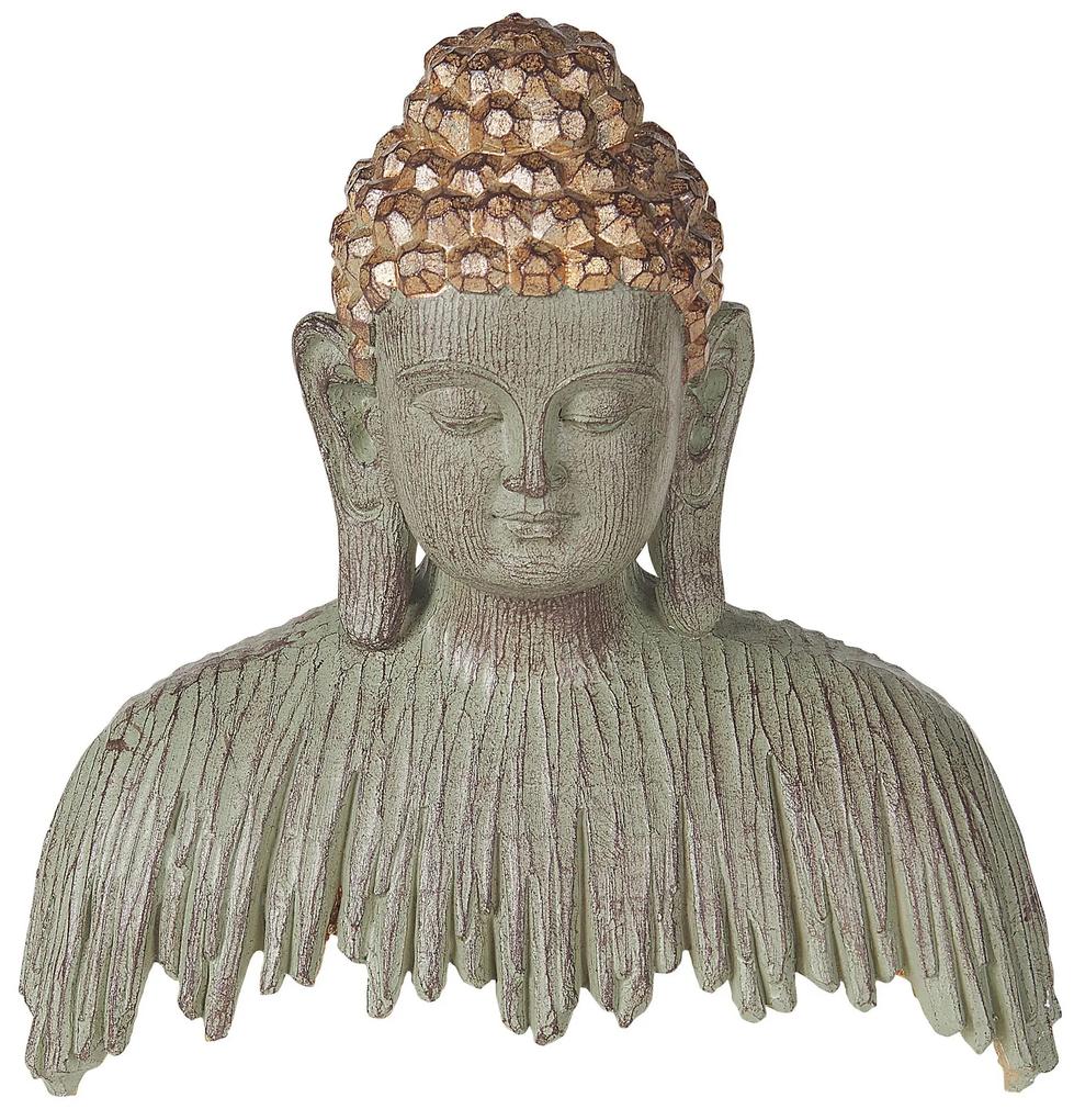Dekoratívna figúrka Budha sivá / zlatá RAMDI Beliani