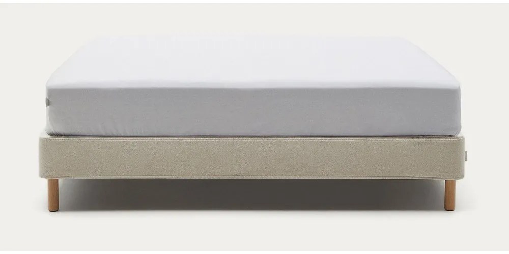 Béžová čalúnená dvojlôžková posteľ 150x190 cm Ofelia – Kave Home