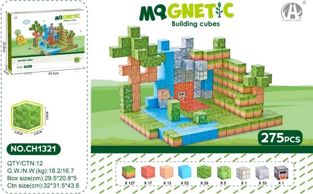 Magnetická stavebnica MAGNETIC Príroda, 275 dielikov