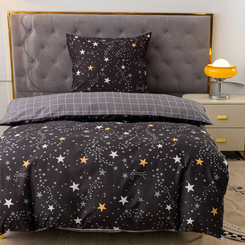 Flanelové obliečky z mikrovlákna STELLAR tmavo sivé Rozmer obliečky: 70 x 90 cm | 140 x 200 cm