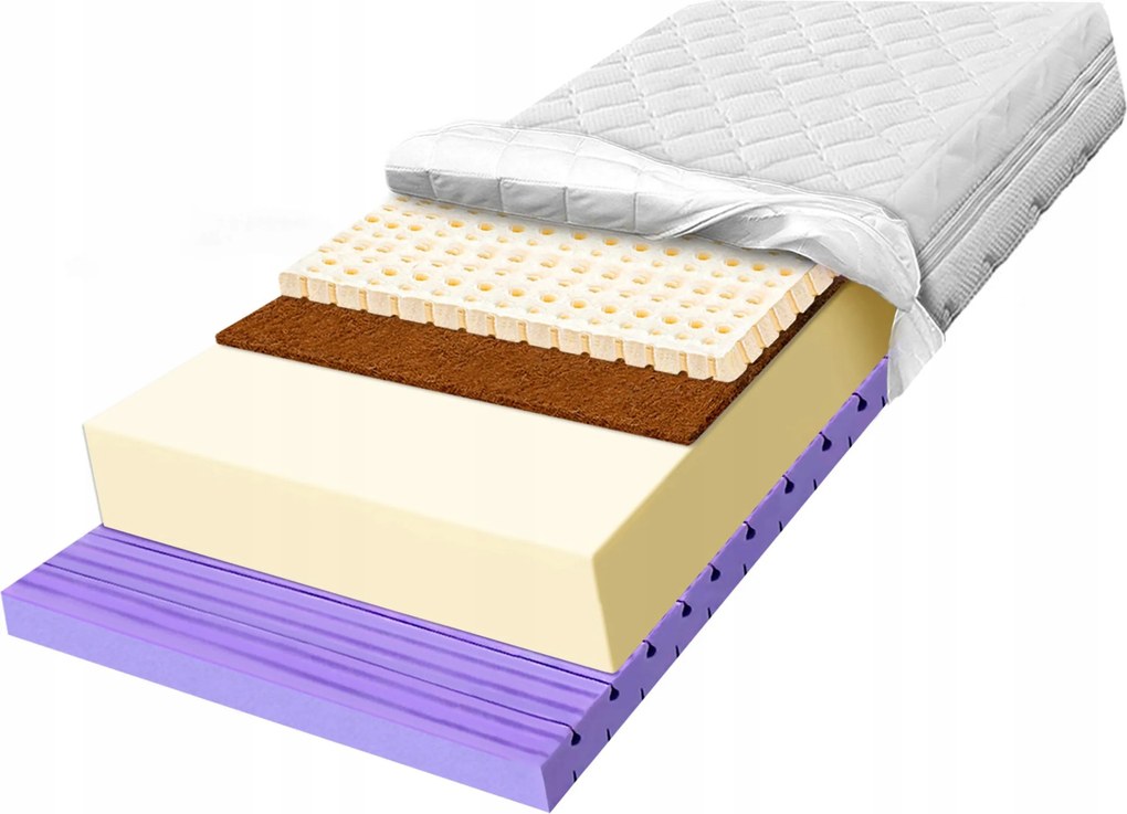 Matrac 170x200 penový masážny kokos na chrbát latex H3 15c