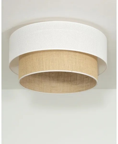 Stropné svietidlo BORHO 1xE27/60W/230V pr. 50 cm biela/juta