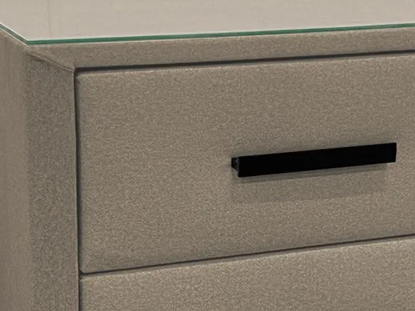 Nočný stolík s 2 zásuvkami Joy, béžová látka