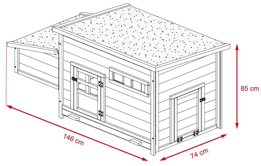 Kurník Avenberg DORIS 146 x 74 x 85 cm