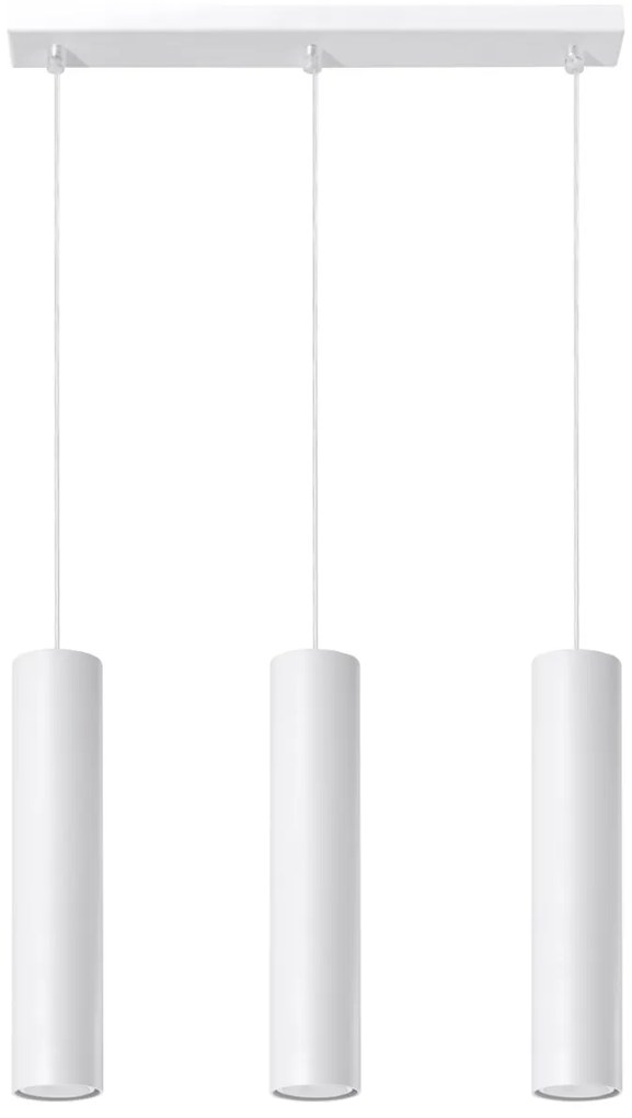 Závesné svietidlo Lagos, 3x biele kovové tienidlo