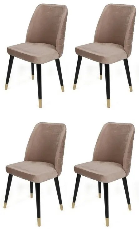 Súprava jedálenských stoličiek Hugo Beige and Black, 4 ks