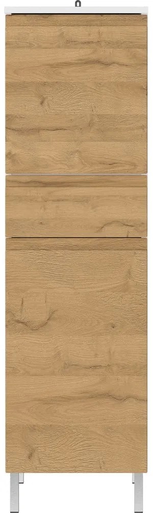Biela vysoká kúpeľňová skrinka v dekore duba 34x120 cm Torrance - Germania
