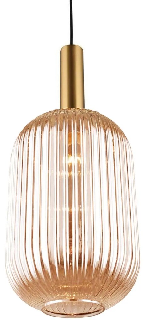 Toolight - sklenené stropné svietidlo Amber APP458-1CP, oranžová, OSW-00588