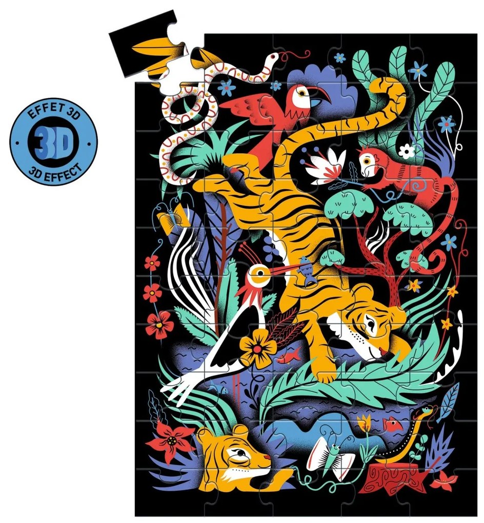 Efektné puzzle - tiger - 50 ks