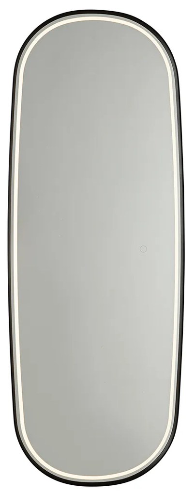 Moderné zrkadlo do kúpeľne čierne vrátane LED a dotykového stmievača - Geraldien