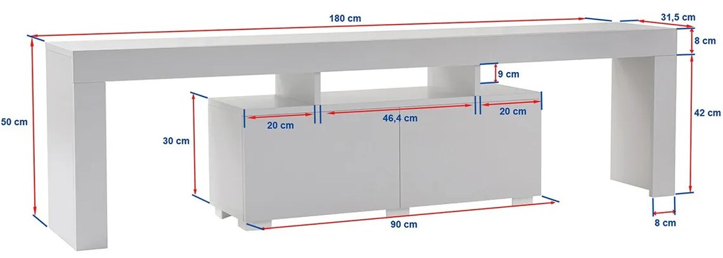 TV stolík Enclave Natural White