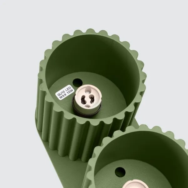 Sollux SL.1795 - Bodové svietidlo AURA 2xGU10/10W/230V zelené