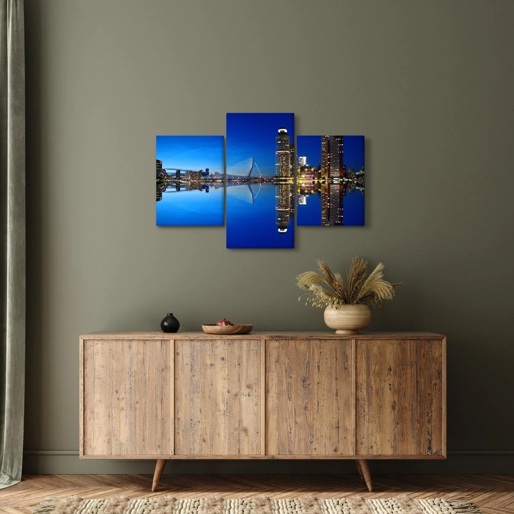 Obraz - nočný Rotterdam (90x60 cm)