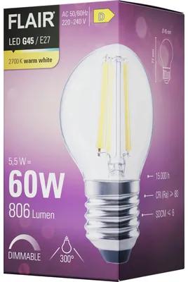 LED žiarovka FLAIR G45 E27 5,5W/60W 806lm 2700K číra stmievateľná