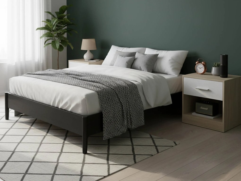 Nočné stolíky NOVERA sada 2 ks 39x28 cm, béžové/biele