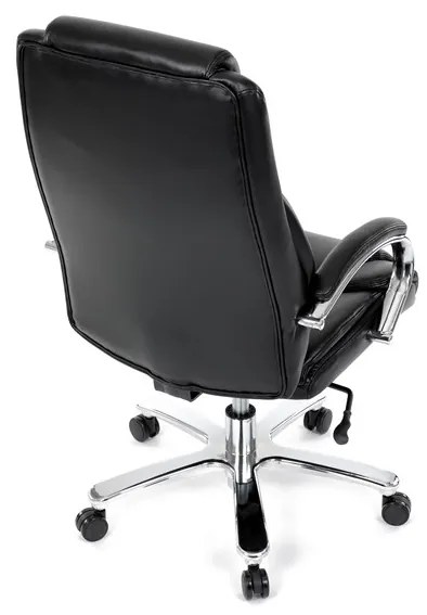Kancelárske kreslo RYZAR — ekokoža, čierna, nosnosť 150 kg