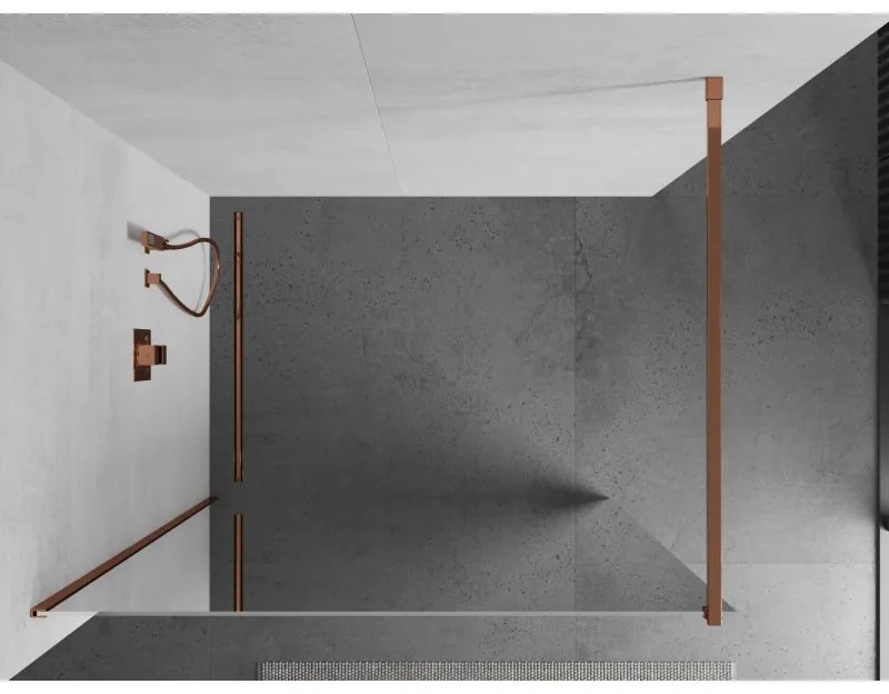 Mexen Kioto sprchová zástena 120x200 cm, 8 mm sklo s efektom zrkadla, ružové zlato, 800-120-101-60-50