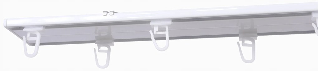 Dekorstudio Stropná hliníková dvojitá koľajnica SMALL Plus Dĺžka: 220cm, Typ príslušenstva: Bežce AS + Francúzsky háčik