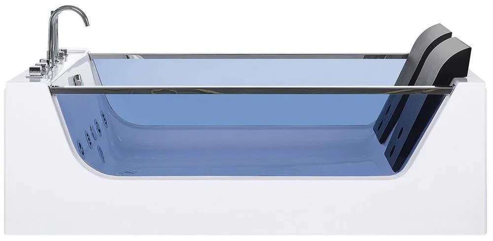 Vírivá vaňa s LED osvetlením 180 x 120 cm biela CURACAO Beliani