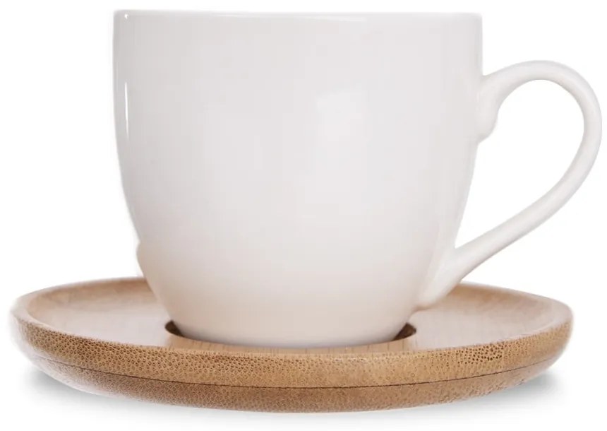 Biele porcelánové šálky v súprave 6 ks na cappuccino/s tanierikom 110 ml Whiteline – Orion