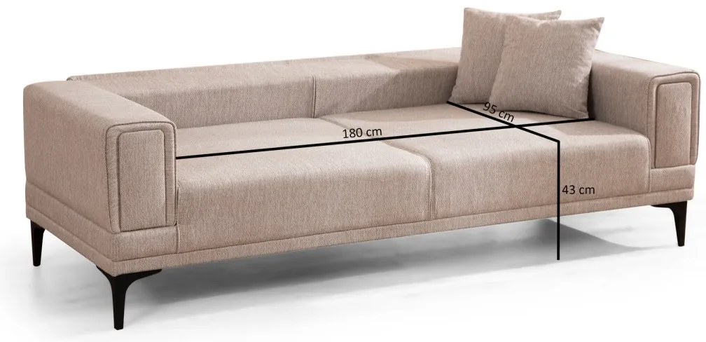 Třímístná rozkládací pohovka Horizon 230 cm světle hnědá