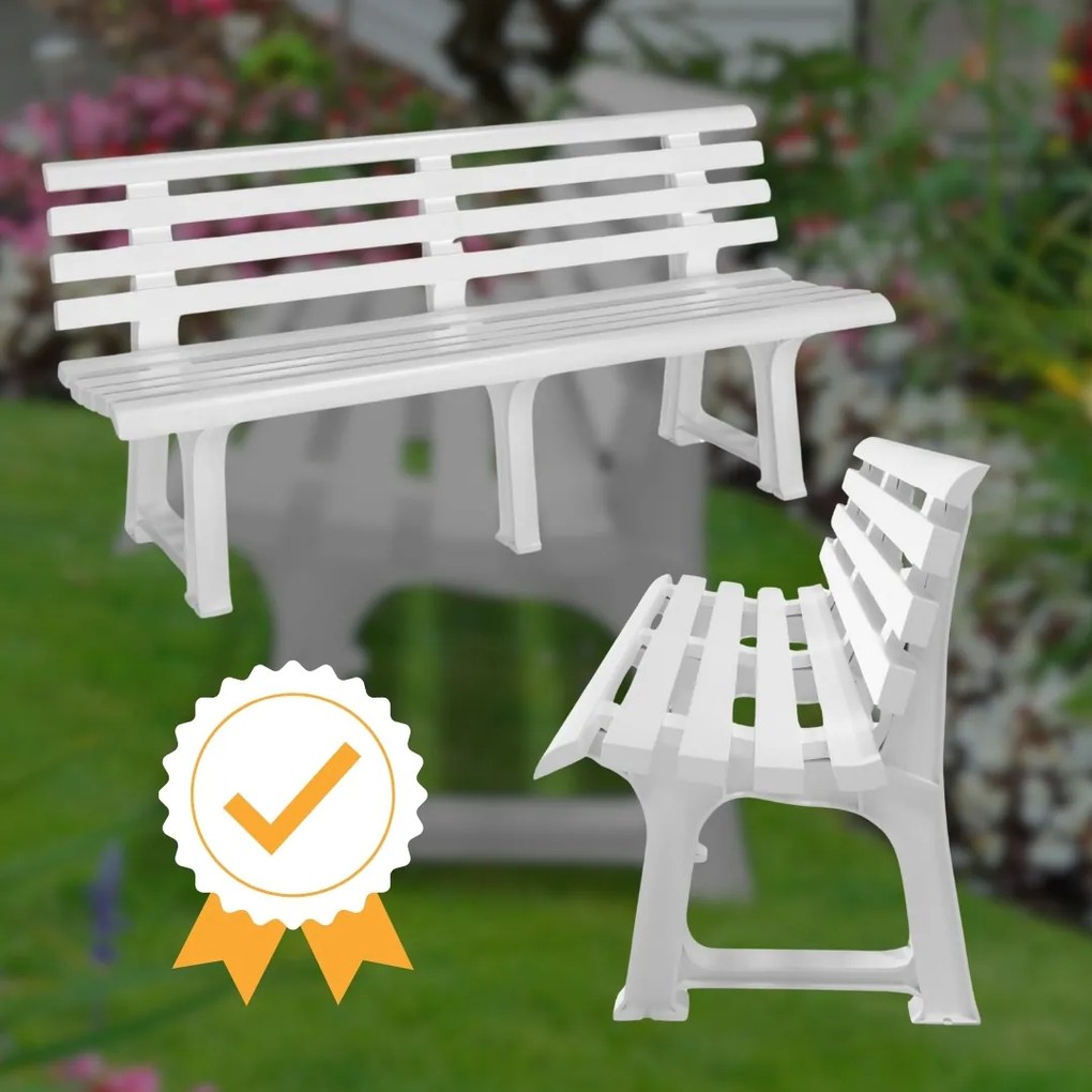 Záhradná lavica ORCHIDEA, 145x49x74cm, biela I.P.A.E-Progarden