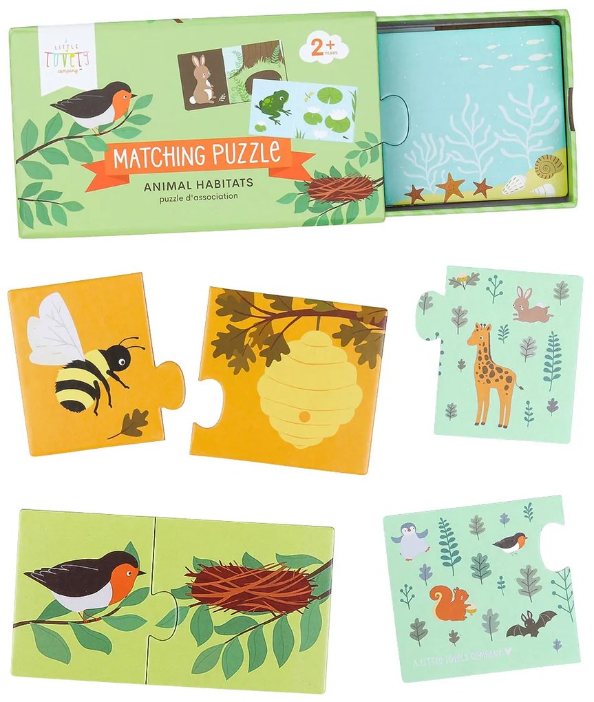 A Little Lovely Company - priradzovacie puzzle - zvieracie domčeky