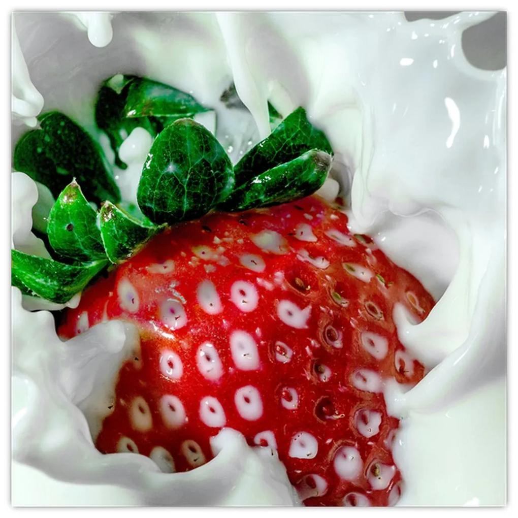 Obraz jahody v jogurte