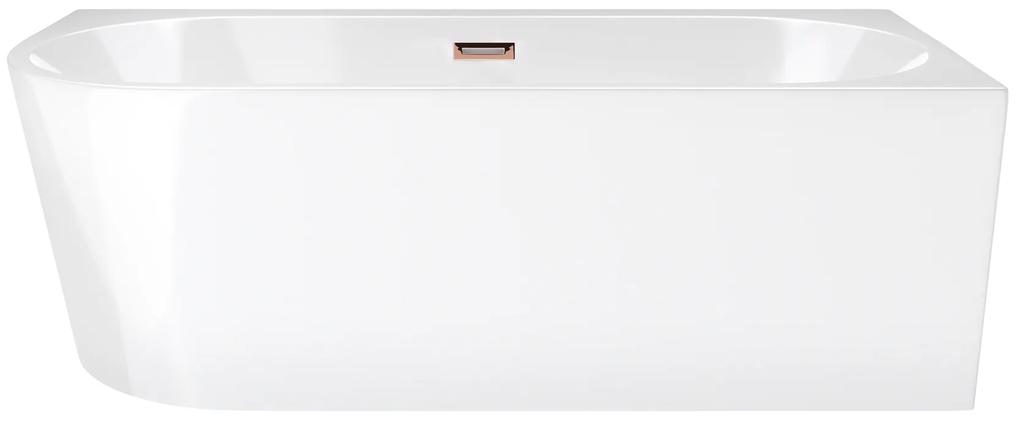 D‘Eluxe - VANE - Voľne stojaca akrylátová vaňa RELAX NT49R Pravá xcm Voľne stojaca vaňa biela 160 74 59 160x74cm biela + Sifón CLIK CLACK - farba Ružové Zlato