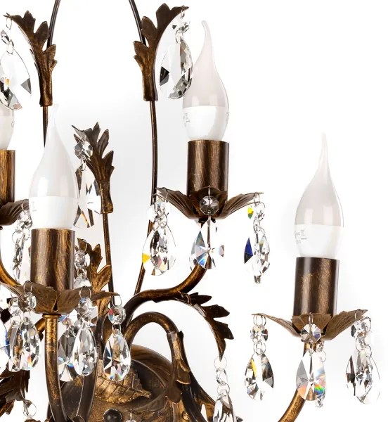 ONLI - Nástenné svietidlo TERESA 5xE14/6W/230V bronzová