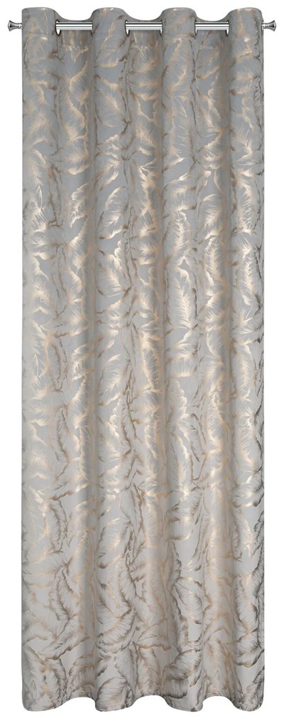 EUROFIRANY ZATEMŇOVACÍ ZÁVES NA KRÚŽKOCH MILENA 140X250 CM LISTY